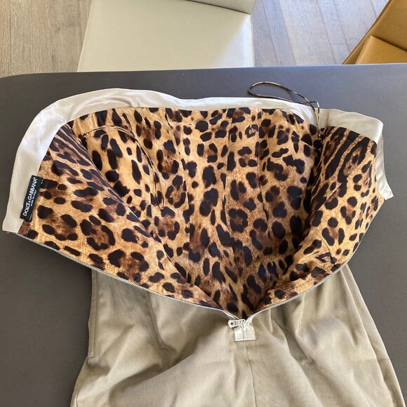 Dolce & Gabbana Y2K Vintage 2003 Khaki Lace Up Corset Dress Sz IT 44 (US 8) S/S - Picture 8 of 13